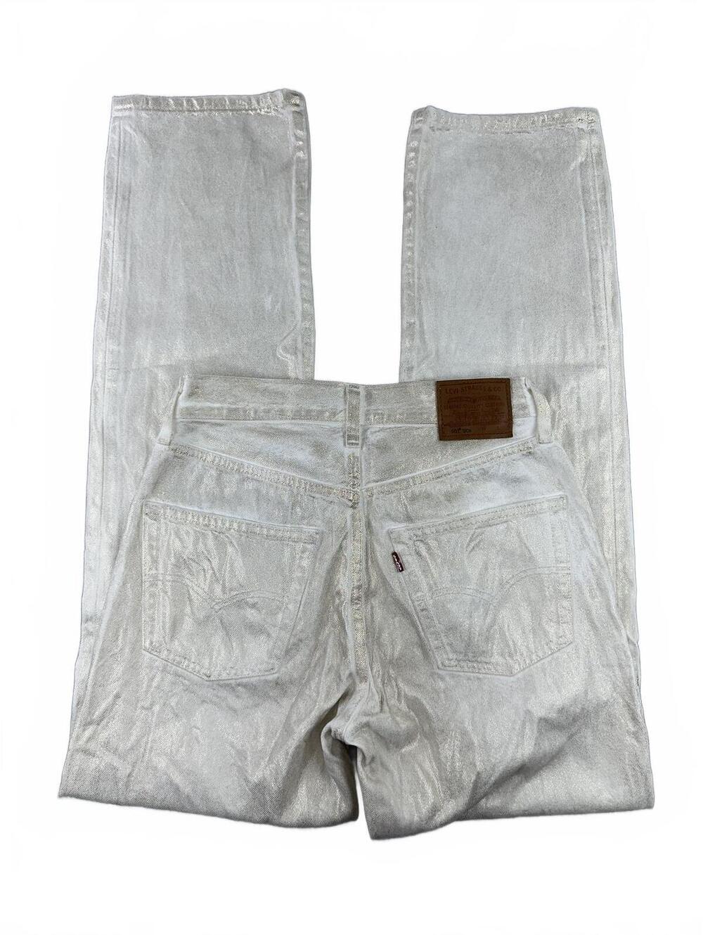 Levi's Premium Gold/White Denim Jeans 501 Straight Fit